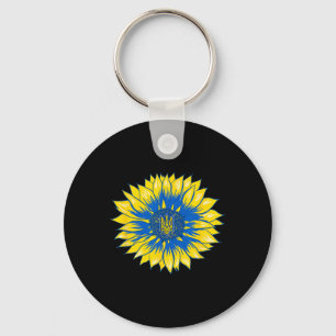 Ukraine Sunflower Shirt Retro Floral Ukrainian Fla Keychain