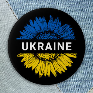 Ukraine Sunflower Solidarity Support Ukrainian Button