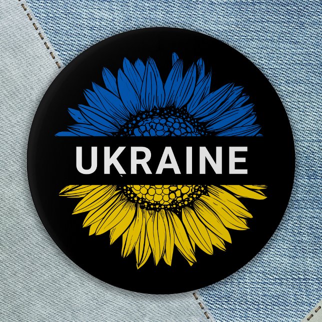 Ukraine Sunflower Solidarity Support Ukrainian Button (Creator Uploaded)