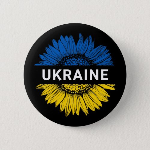 Ukraine Sunflower Solidarity Support Ukrainian Button