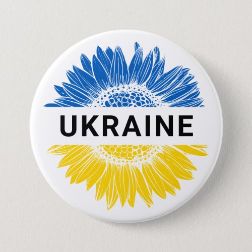 Ukraine Sunflower Support Solidarity Ukrainian  Button