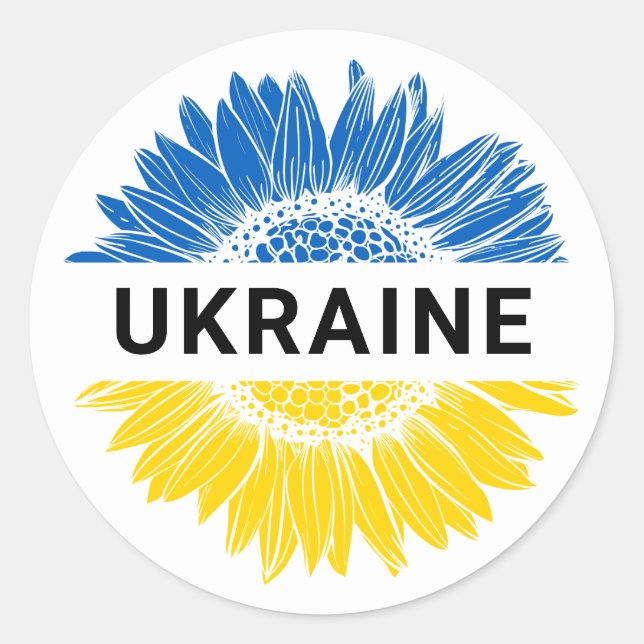 Ukraine Sunflower Support Solidarity Ukrainian  Classic Round Sticker (Front)