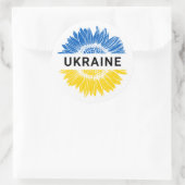 Ukraine Sunflower Support Solidarity Ukrainian  Classic Round Sticker (Bag)