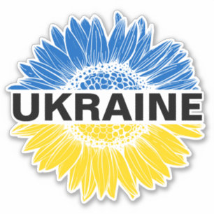 Ukraine Sunflower Support Solidarity Ukrainian Sticker