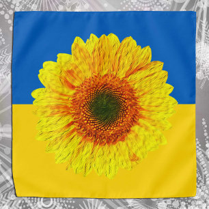 Ukraine Sunflower & Ukrainian Flag / Flower Bandana