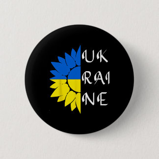 Ukraine Sunflower Ukrainian Flag I Stand With Ukra Button