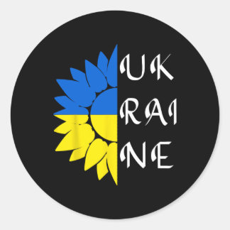 Ukraine Sunflower Ukrainian Flag I Stand With Ukra Classic Round Sticker
