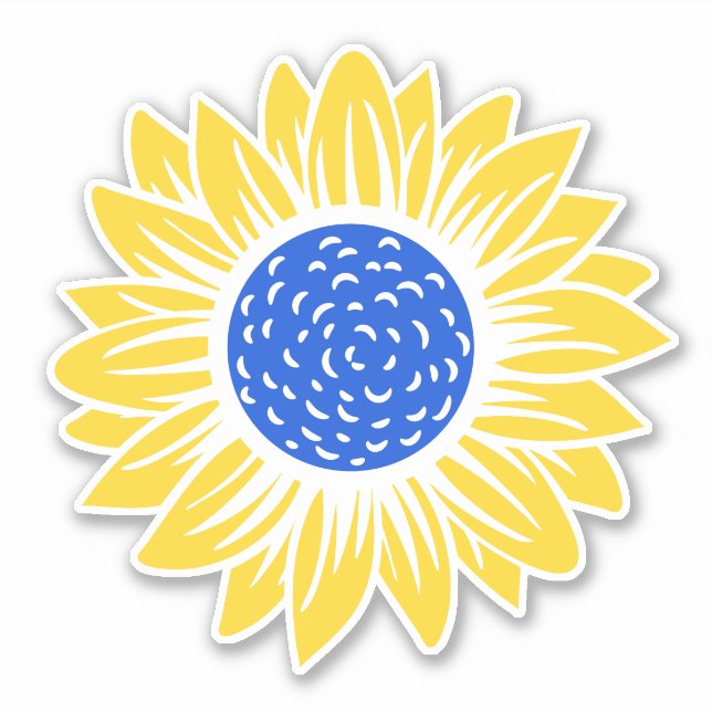 Ukraine Sunflower Ukrainian Peace Solidarity Sticker (Front)