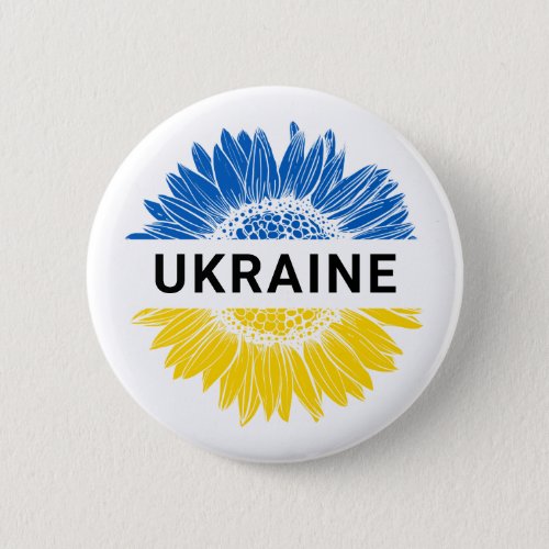 Ukraine Sunflower Ukrainian Support Solidarity  Button