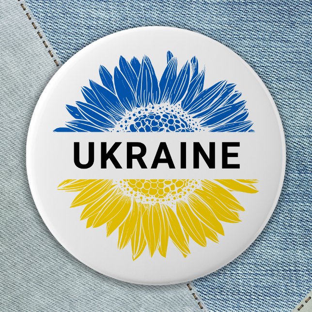 Ukraine Sunflower Ukrainian Support Solidarity  Button (Creator Uploaded)