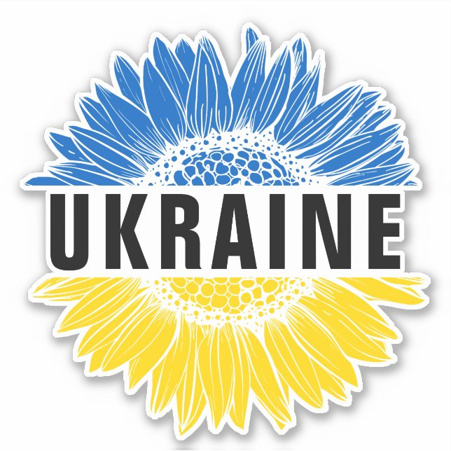 Ukraine Sunflower Ukrainian Support Solidarity  Sticker (Front)