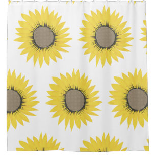 Ukraine sunflower yellow and blue floral pattern shower curtain