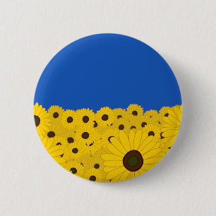 Ukraine Sunflowers Button