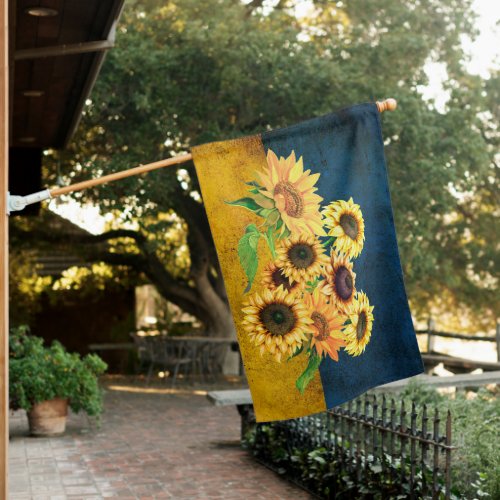 Ukraine Sunflowers for Peace House Flag