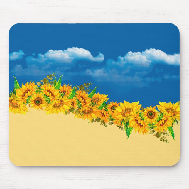 Ukraine Sunflowers for World Peace Mouse Pad (Front)