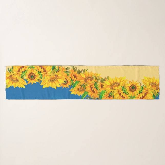 Ukraine Sunflowers for World Peace Scarf (Front (Horizontal))