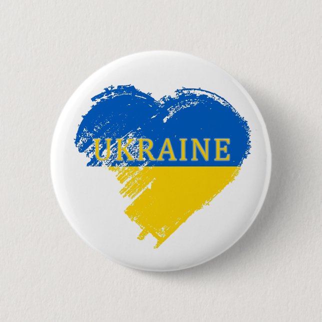 Ukraine Support Anti-War Pray Dove Button (Front)