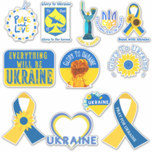 Ukraine Support Assorted Vinyl Sticker Decals