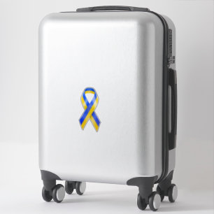 Ukraine support blue yellow awareness ribbon sticker