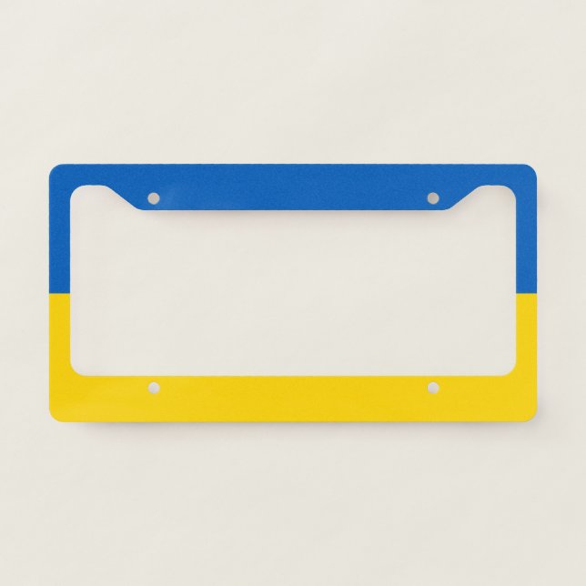 Ukraine Support Blue Yellow Ukranian Flag License Plate Frame (Front)