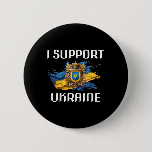 Ukraine Support Flag And Symbol Ukrainian People I Button