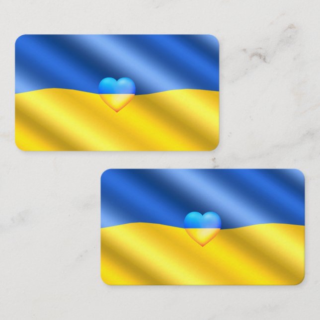 Ukraine - Support - Freedom Peace - Ukrainian Flag Business Card (Front/Back)