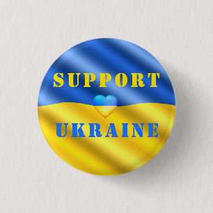 Ukraine - Support Freedom - Peace - Ukrainian Flag Button