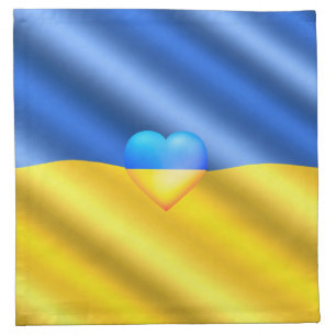 Ukraine - Support - Freedom Peace - Ukrainian Flag Cloth Napkin