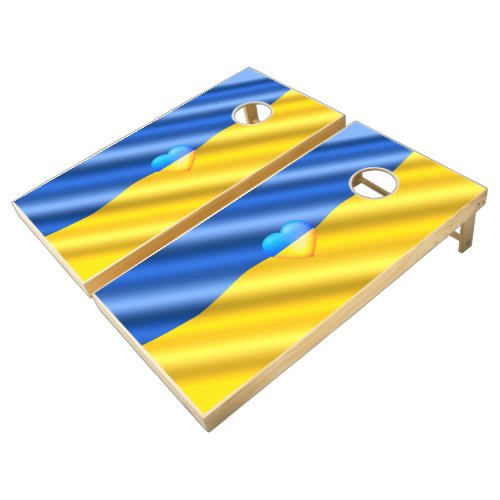 Ukraine _ Support _ Freedom Peace _ Ukrainian Flag Cornhole Set