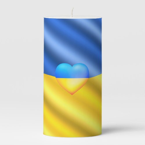 Ukraine _ Support _ Freedom Peace _ Ukrainian Flag Pillar Candle