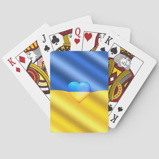 Ukraine - Support - Freedom Peace - Ukrainian Flag Poker Cards (Back)