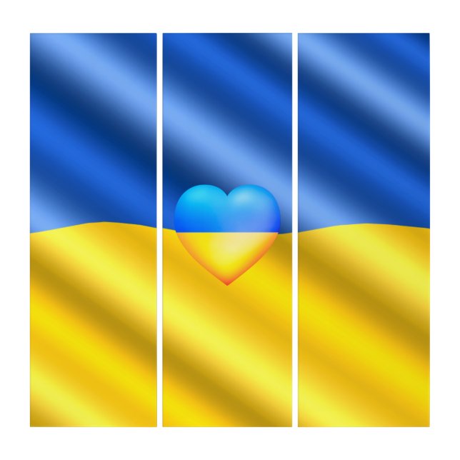 Ukraine - Support - Freedom Peace - Ukrainian Flag Triptych (Front)
