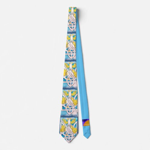 Ukraine Support Mens Tie Art Design Blue  Yellow