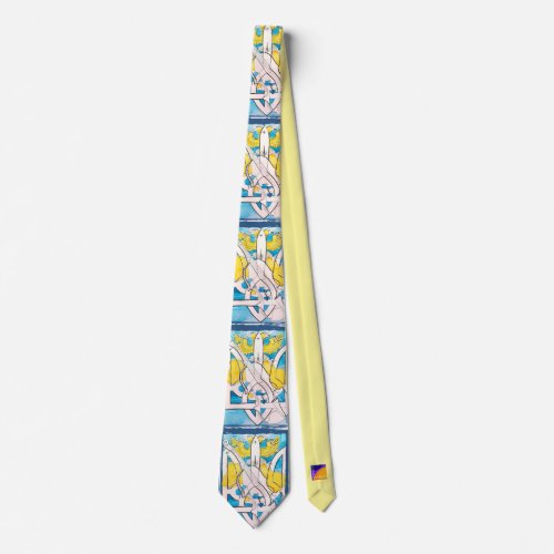 Ukraine Support Mens Tie Art Design Blue  Yellow