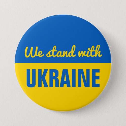 Ukraine Support Peace Blue Yellow Ukrainian Flag Button