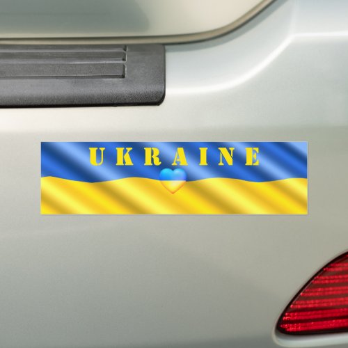 Ukraine _ Support _ Peace Freedom _ Ukrainian Flag Bumper Sticker