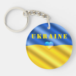 Ukraine - Support - Peace Freedom - Ukrainian Flag Keychain