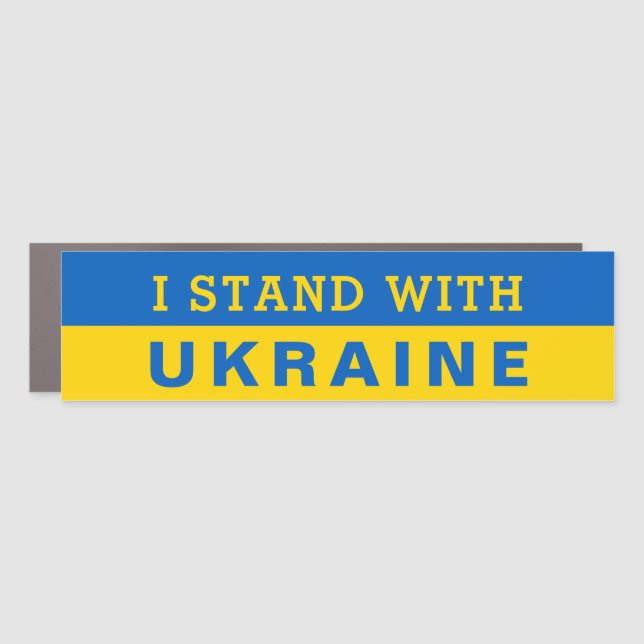 Ukraine Support Peace Ukrainian Flag Car Magnet (Front)