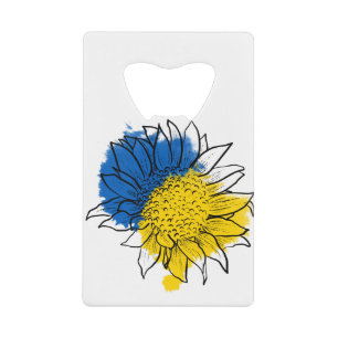 Ukraine Support Sunflower Credit Card Bottle Opener