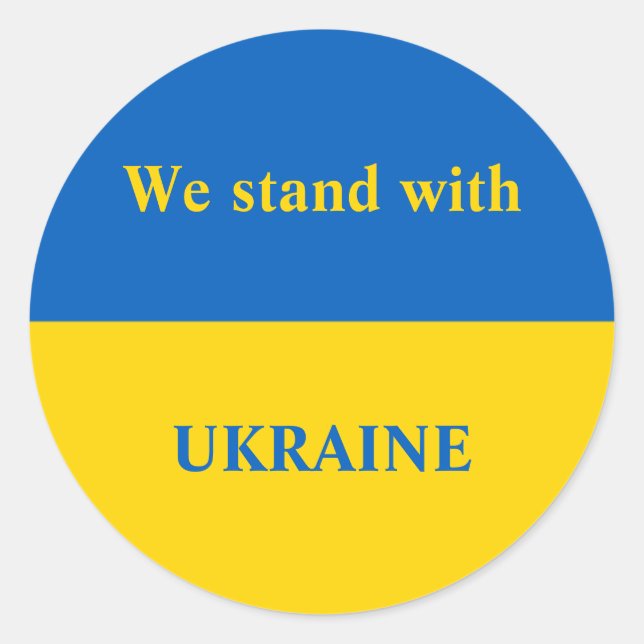 Ukraine support yellow blue flag classic round sticker (Front)