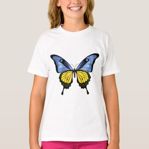 Ukraine Swallowtail Butterfly Flag Sticker T_Shirt