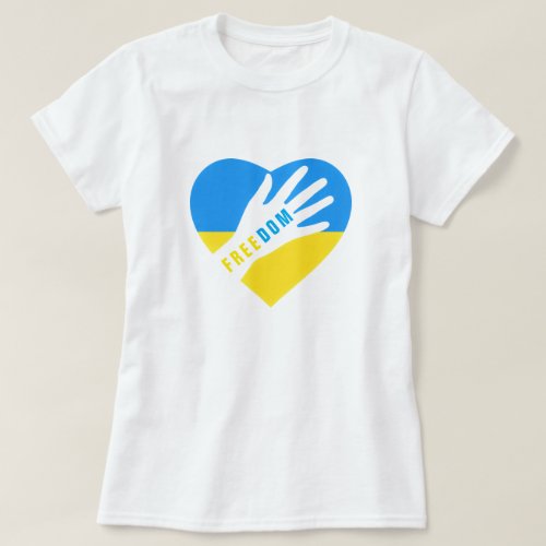 Ukraine T_Shirt Freedom Ukrainian Flag Heart