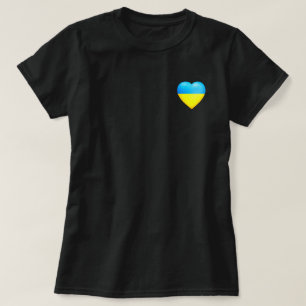 Ukraine T-Shirt Ukrainian Flag Heart - Freedom