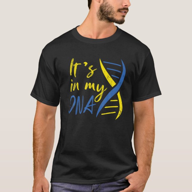 Ukraine Tee It´S In My-DNA Ukrainian-Born Flag Gif (Front)