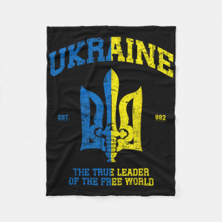 Ukraine The Leader Of The Free World Vintage Ukrai Fleece Blanket