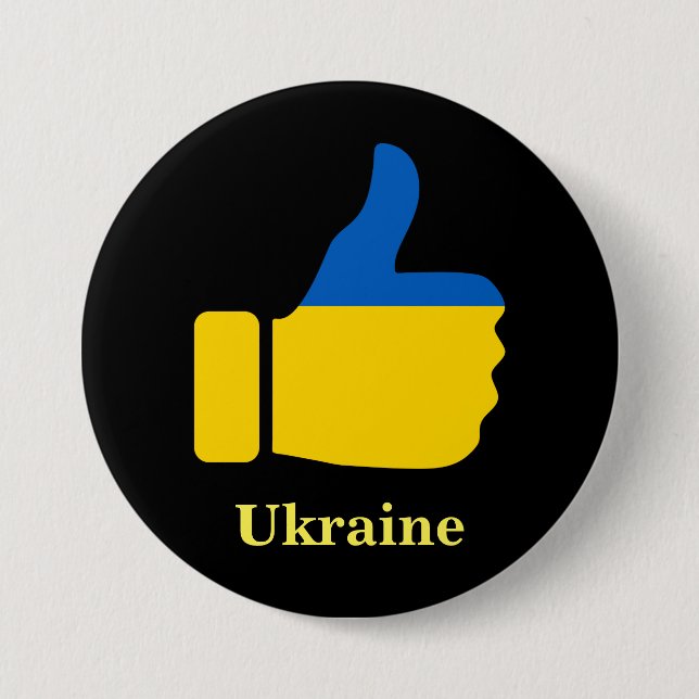 Ukraine, Thumbs Up,  Button (Front)