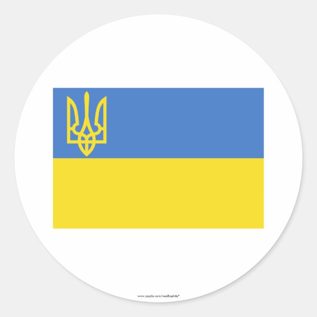 Ukraine Traditional Flag Classic Round Sticker (Front)