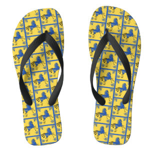 Ukraine Traditional Slavic Folk Art Flip Flops
