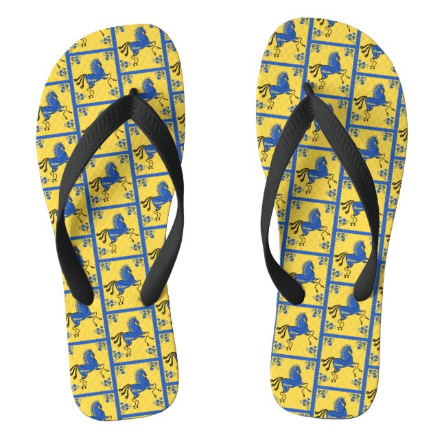 Ukraine Traditional Slavic Folk Art   Flip Flops (Footbed)
