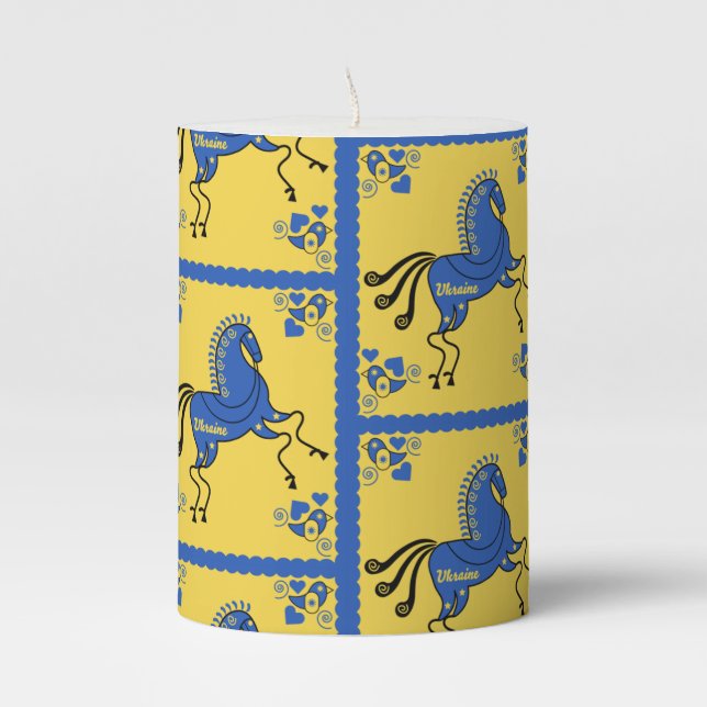 Ukraine Traditional Slavic Folk Art   Pillar Candle (Front)
